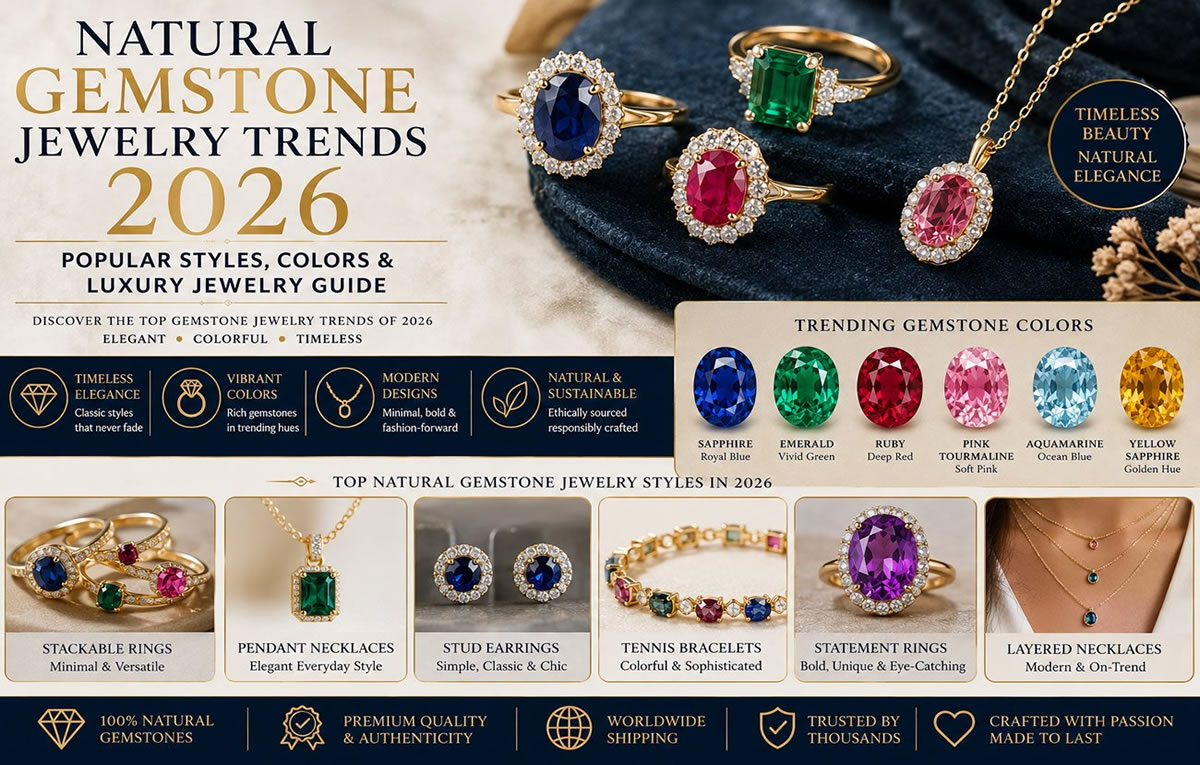 Natural Gemstone Jewelry Trends 2026: Popular Styles, Colors & Luxury Jewelry Guide