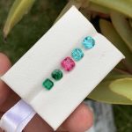 Rubellite Tourmaline, Blue Apatite, Swat Emerald