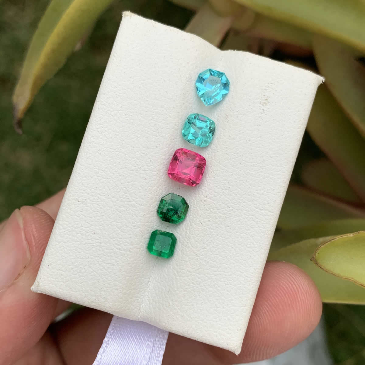 Rubellite Tourmaline, Blue Apatite, Swat Emerald Rubellite Tourmaline, Blue Apatite, Swat Emerald