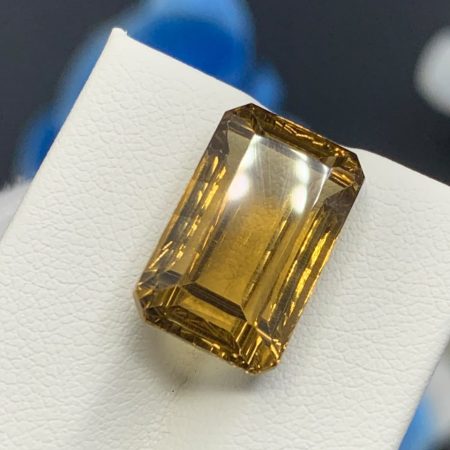 10.15 Ct Natural Honey Citrine Emerald Cut Brazil Gemstone