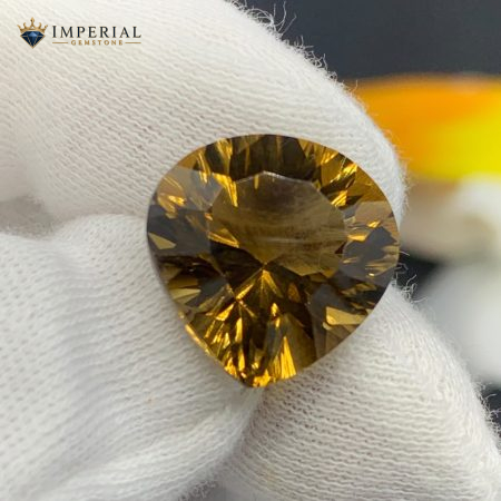 10.40 Ct Natural Honey Citrine Trillion Cut Brazil Gemstone