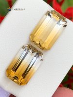 10.80 Carats Natural Bi-Color Citrine Pair Brazil