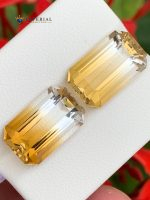 10.80 Carats Natural Bi-Color Citrine Pair Brazil