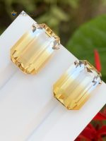13.40 Carats Natural Bi-Color Citrine Pair Brazil