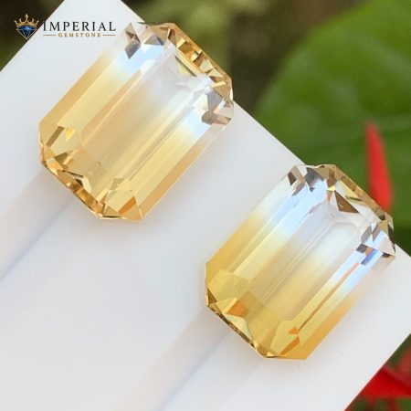 13.40 Carats Natural Bi-Color Citrine Pair Brazil
