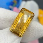 13.55 Carats Natural Honey Citrine Emerald Cut Brazil