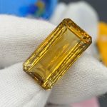 13.55 Carats Natural Honey Citrine Emerald Cut Brazil