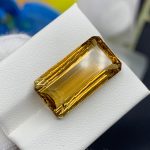 13.55 Carats Natural Honey Citrine Emerald Cut Brazil