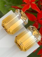 36.20 Carats Natural Bi-Color Citrine Pair Brazil