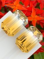 36.20 Carats Natural Bi-Color Citrine Pair Brazil