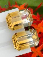 36.20 Carats Natural Bi-Color Citrine Pair Brazil