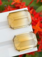 36.20 Carats Natural Bi-Color Citrine Pair Brazil