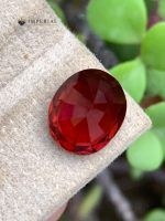 4.47 Ct AIG Certified Natural Malaya Garnet Oval Gemstone - Back View 1
