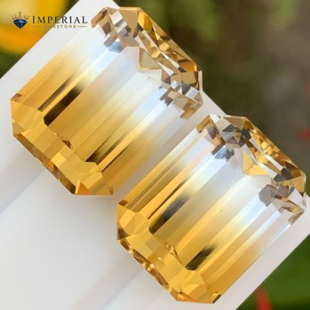40.20 Carats Natural Bi-Color Citrine Pair Brazil
