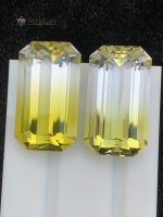 48.60 Carats Natural Bi-Color Lemon Quartz Pair Brazil