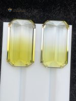 48.60 Carats Natural Bi-Color Lemon Quartz Pair Brazil