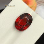 6.43 Ct AIG Certified Natural Malaya Garnet Oval Gemstone