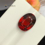 6.43 Ct AIG Certified Natural Malaya Garnet Oval Gemstone