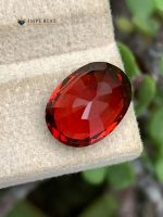 6.43 Ct AIG Certified Natural Malaya Garnet Oval Gemstone - Back View 2