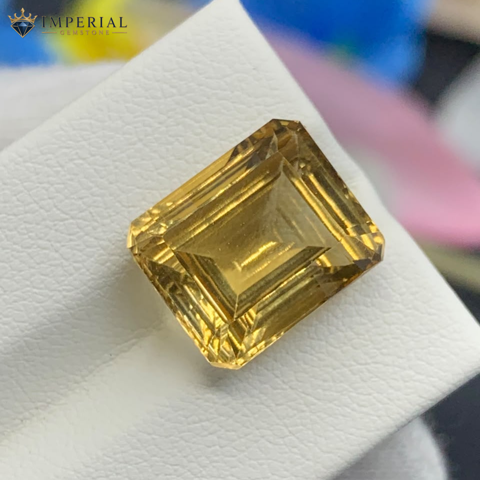 8.40 Ct Natural Honey Citrine Emerald Cut Brazil Gemstone1 8.40 Ct Natural Honey Citrine Emerald Cut Brazil Gemstone