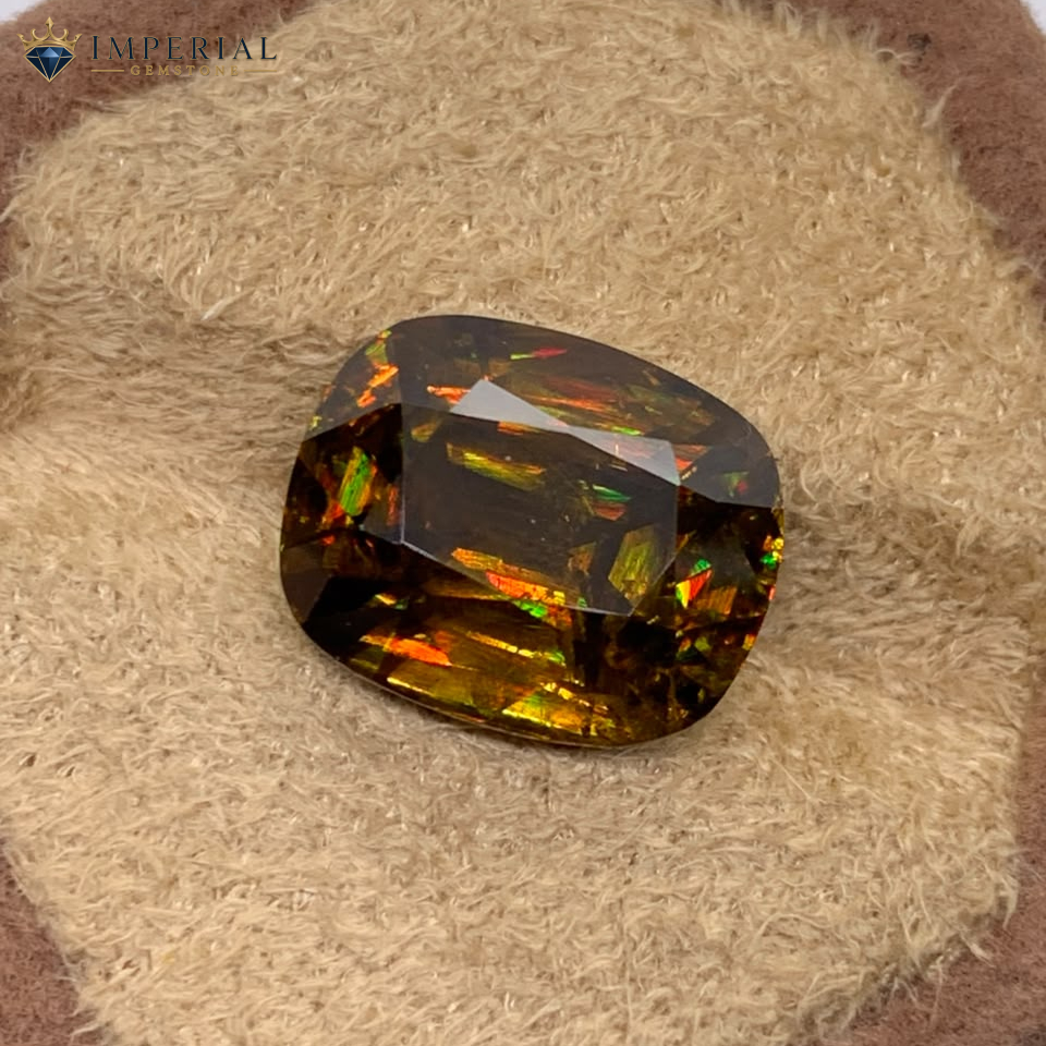 8.40 Ct Natural Sphene Titanite Cushion Cut from Africa1 8.40 Ct Natural Sphene Titanite Cushion Cut from Africa