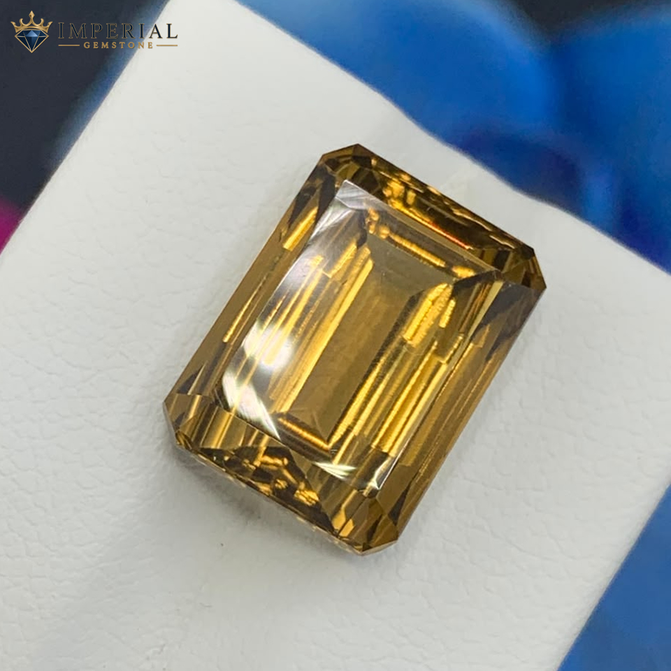9.20 Ct Natural Honey Citrine Emerald Fancy Cut Gemstone1 9.20 Ct Natural Honey Citrine Emerald Fancy Cut Gemstone