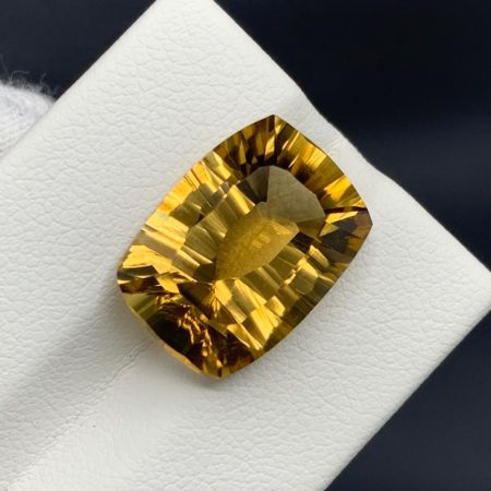 9.35 Carats Natural Honey Citrine Cushion Cut from Brazil
