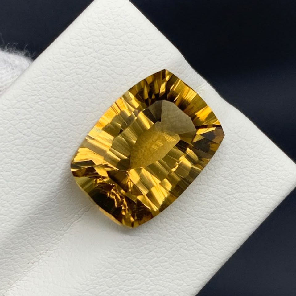 9.35 Carats Natural Honey Citrine Cushion Cut from Brazil1 9.35 Carats Natural Honey Citrine Cushion Cut from Brazil