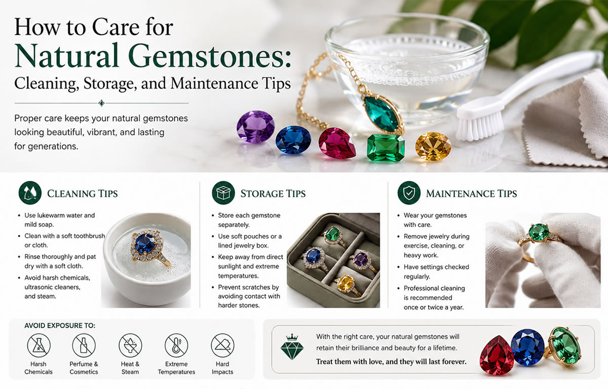 How to Care for Natural Gemstones: Cleaning & Maintenance