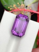 11.30 Carat Natural Amethyst Emerald Step Cut VS1 Brazil
