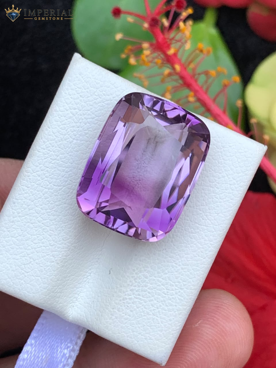 19.45 ct Natural Amethyst Bi-Color Cushion Cut VVS1 Brazil 19.45 ct Natural Amethyst Bi-Color Cushion Cut VVS1 Brazil