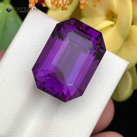21.60 Carat Natural Amethyst Emerald Cut VVS2 from Brazil