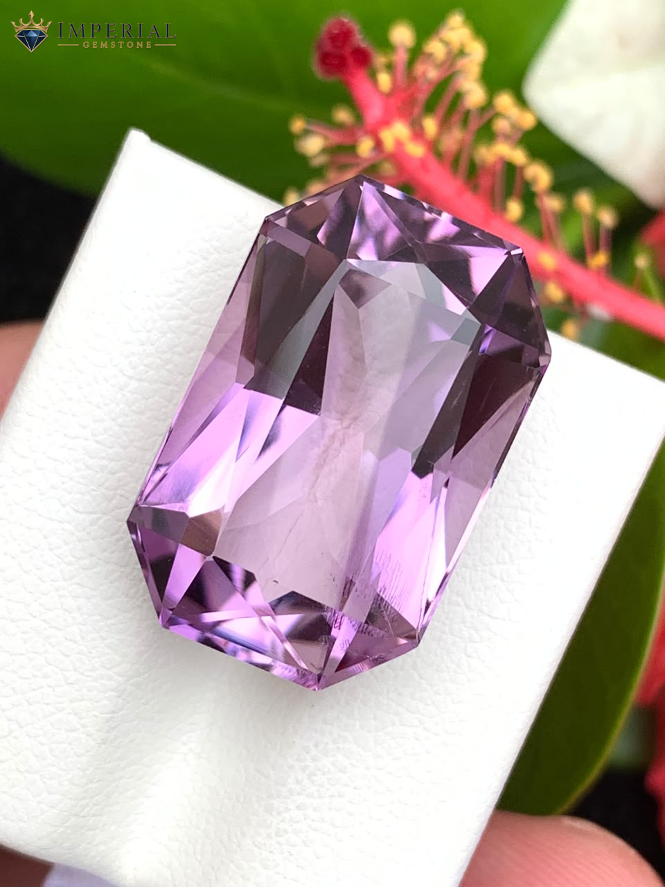 24.20 Ct Natural Amethyst Emerald Cut VVS1 from Brazil 24.20 Ct Natural Amethyst Emerald Cut VVS1 from Brazil - Image 1