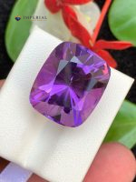 25.20 Carats Natural Amethyst Cushion Cut VVS1 from Brazil