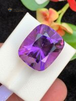 25.20 Carats Natural Amethyst Cushion Cut VVS1 from Brazil