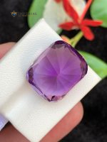 25.20 Carats Natural Amethyst Cushion Cut VVS1 from Brazil
