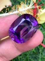 28.70 Carat Natural Amethyst Cushion Cut VVS2 from Brazil
