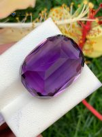 28.70 Carat Natural Amethyst Cushion Cut VVS2 from Brazil