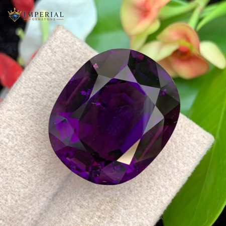 32.25 Carats Natural Amethyst Cushion Cut VS2 from Brazil