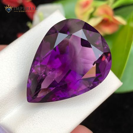 34.50 Carats Natural Amethyst Pear Shape VVS2 from Brazil