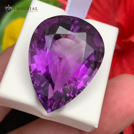 37.70 Carats Natural Amethyst Pear Shape VS1 from Brazil