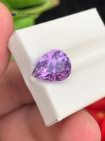 4.85 Carats Natural Amethyst Pear Shape VVS2 from Brazil - Front Left Angle View