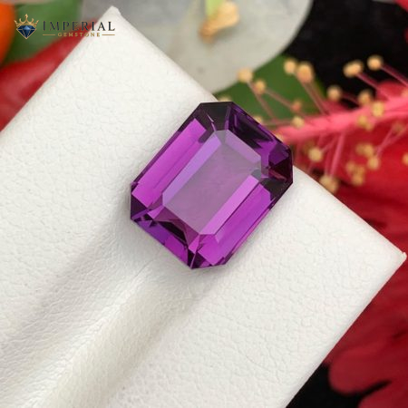 5.05 Carat Natural Amethyst Emerald Step Cut from Brazil