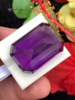 56.40 Carat Natural Amethyst Emerald Cut Flawless Brazil
