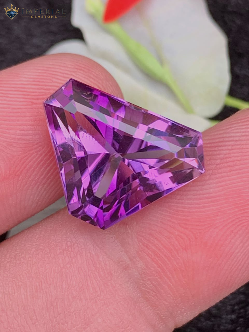 9.85 Carats Natural Amethyst Trilliant Cut VVS1 from Brazil 9.85 Carats Natural Amethyst Trilliant Cut VVS1 from Brazil