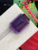 17.65 Carat Natural Amethyst Emerald Cut VVS2 Brazil - Back Angle View