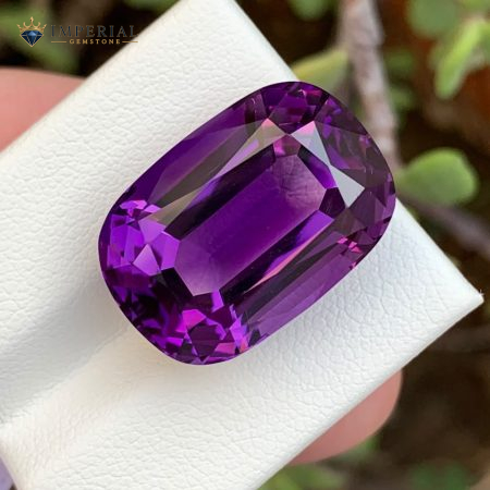 19.00 Carat Natural Amethyst Cushion Cut Flawless Brazil - Main View