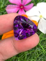 26.30 Carat Natural Amethyst Triangle Cut VVS2 from Brazil