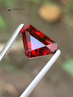 3.05 ct Natural Malaya Garnet Trillion Shape Tanzania - Front View 1