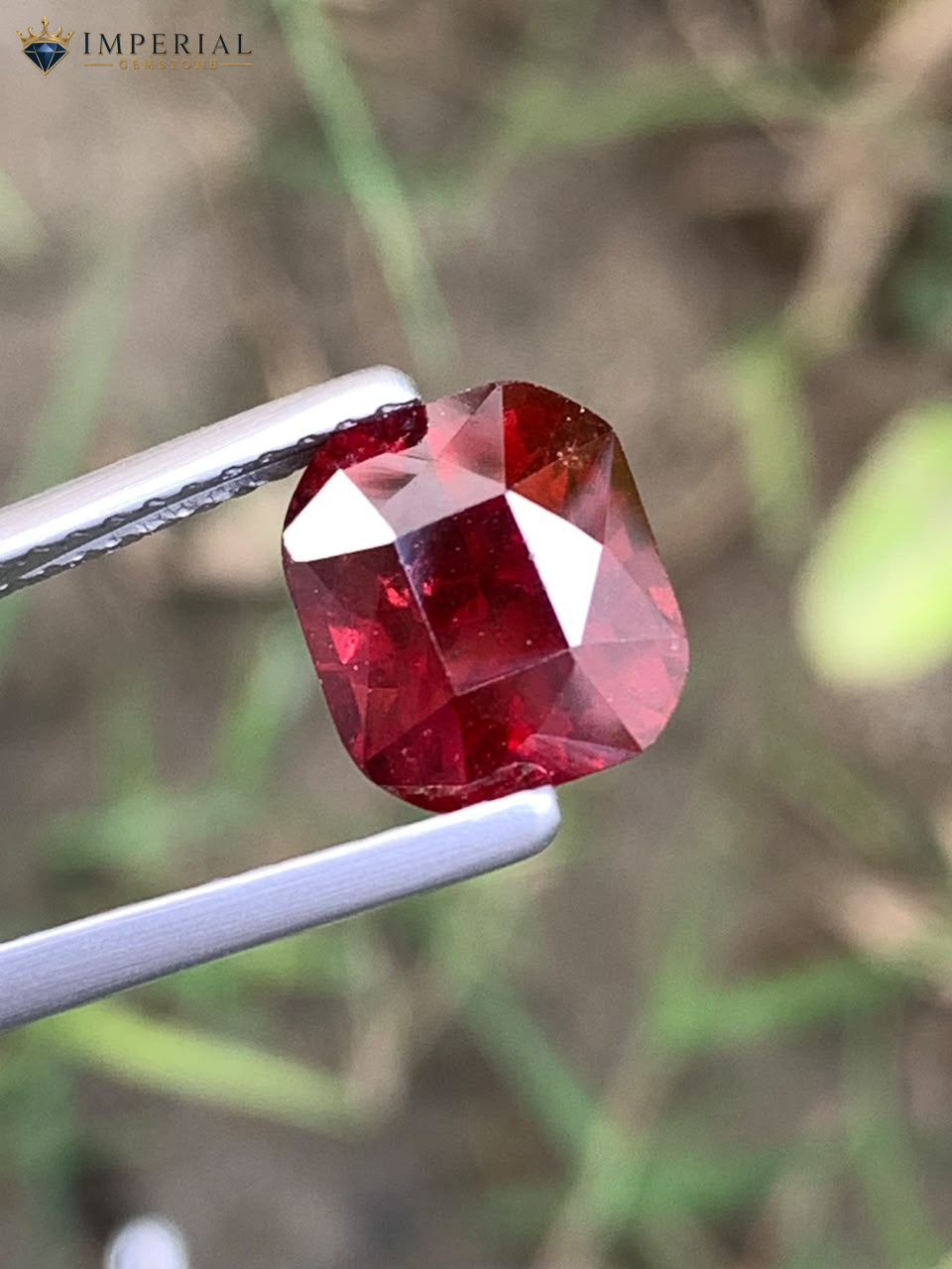 3.50 Carat Natural Rhodolite Garnet Cushion Cut VS1 Tanzania 3.50 Carat Natural Rhodolite Garnet Cushion Cut VS1 Tanzania - Main View